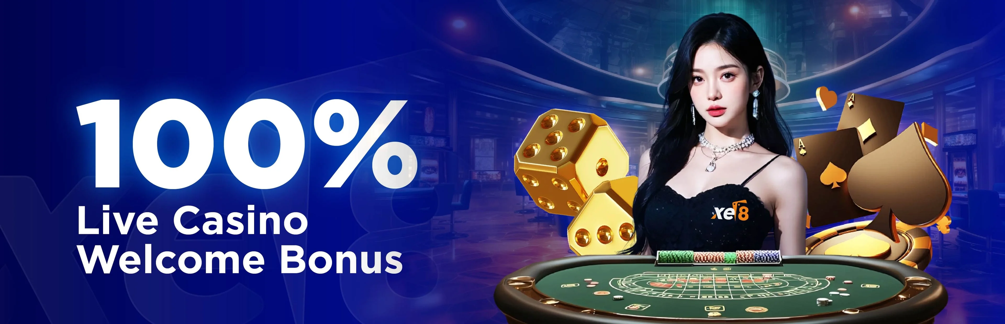 Bonus Selamat Datang Kasino Langsung 100% xe8 — baccarat, dragon tiger, roulette — sehingga MYR 500