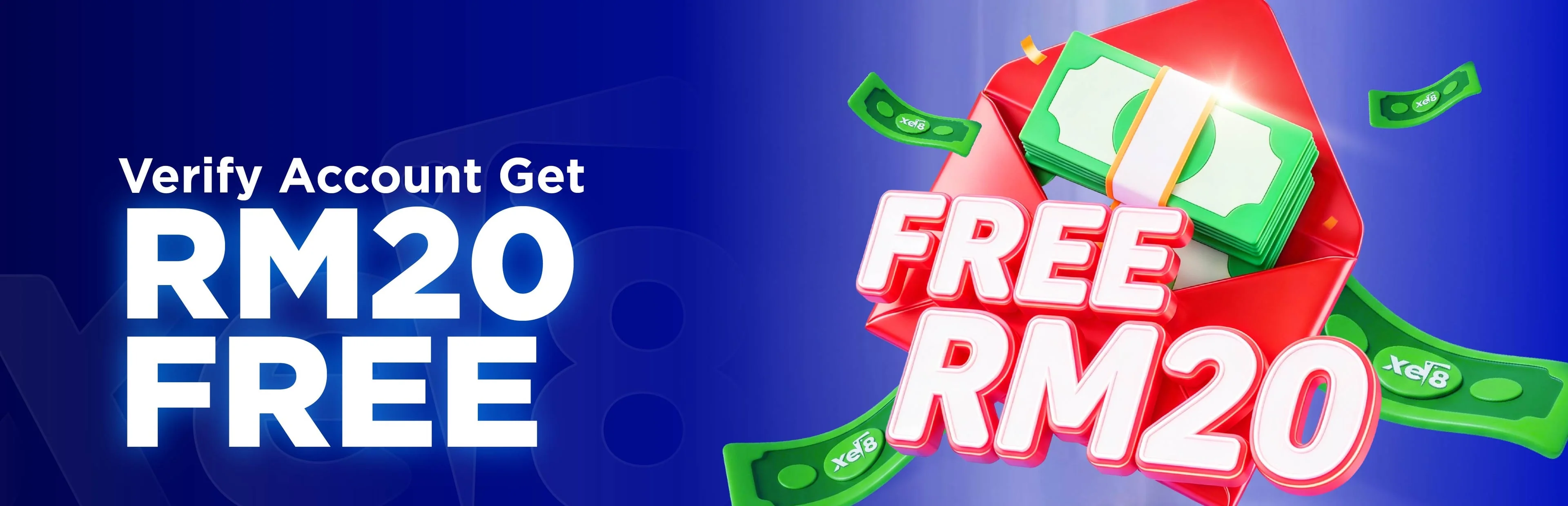 Sahkan akaun anda dan dapatkan RM20 percuma di xe8 — bonus KYC tanpa deposit untuk pemain baru
